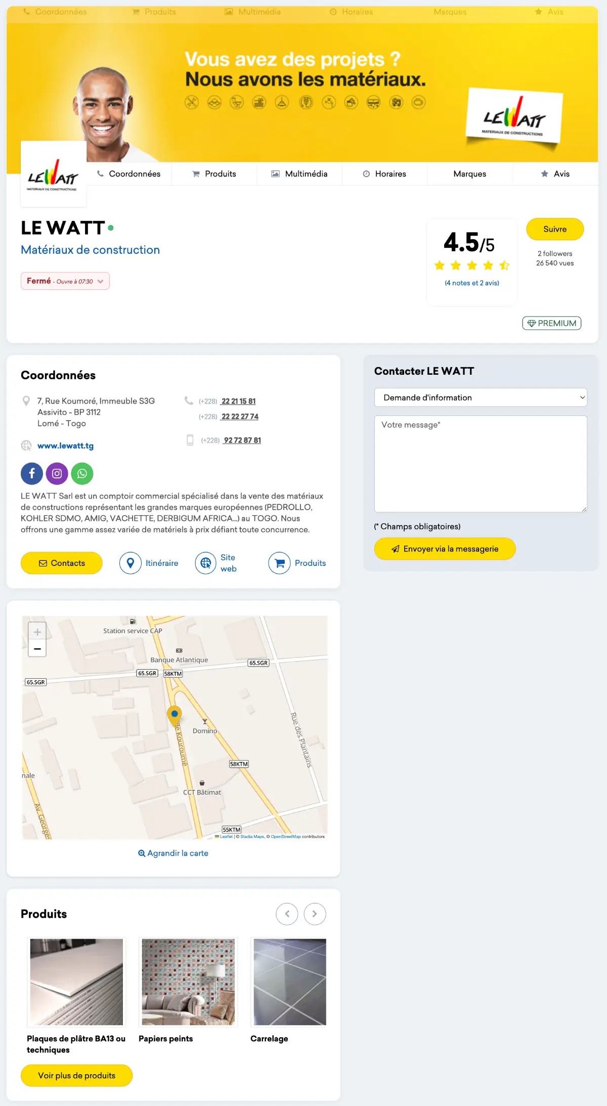 présentation entreprise sur internet